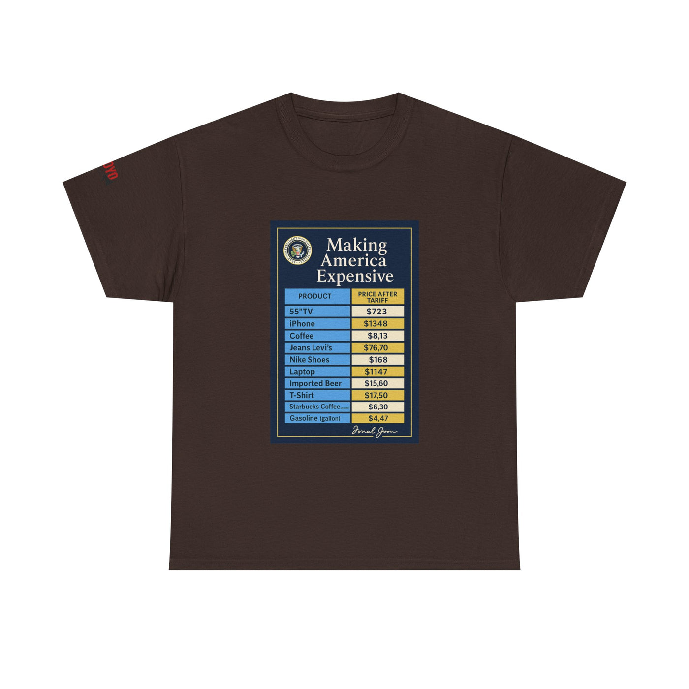 T‑Shirt — "Making America Expensive" Price Comparison Graphic Tee