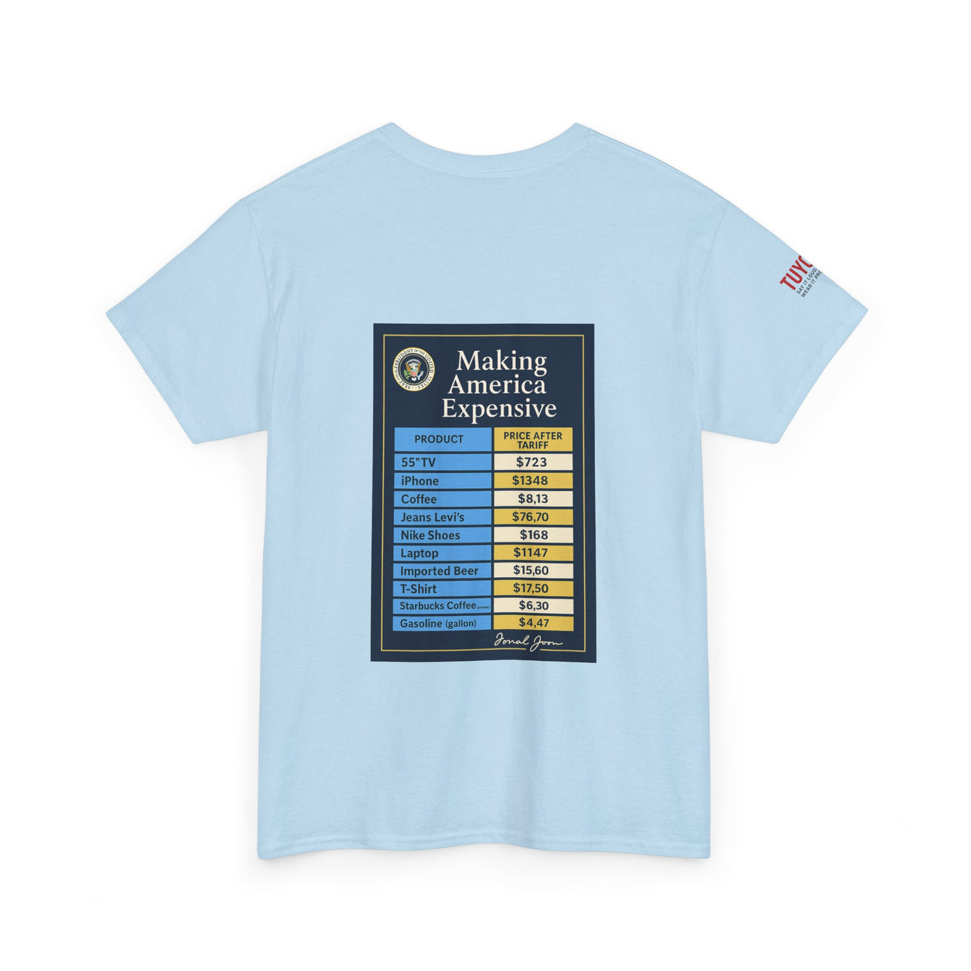 T‑Shirt — "Making America Expensive" Price Comparison Graphic Tee