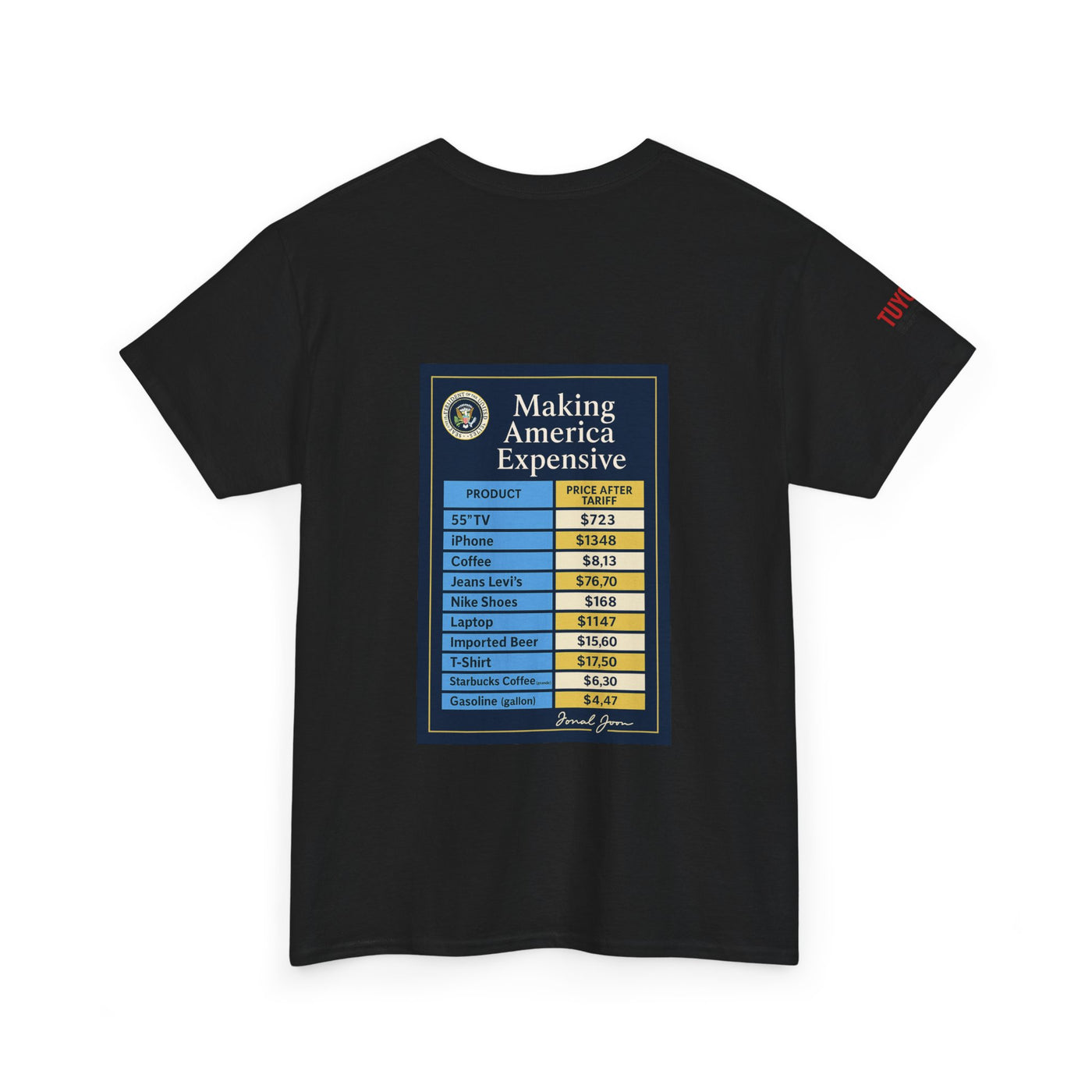 T‑Shirt — "Making America Expensive" Price Comparison Graphic Tee
