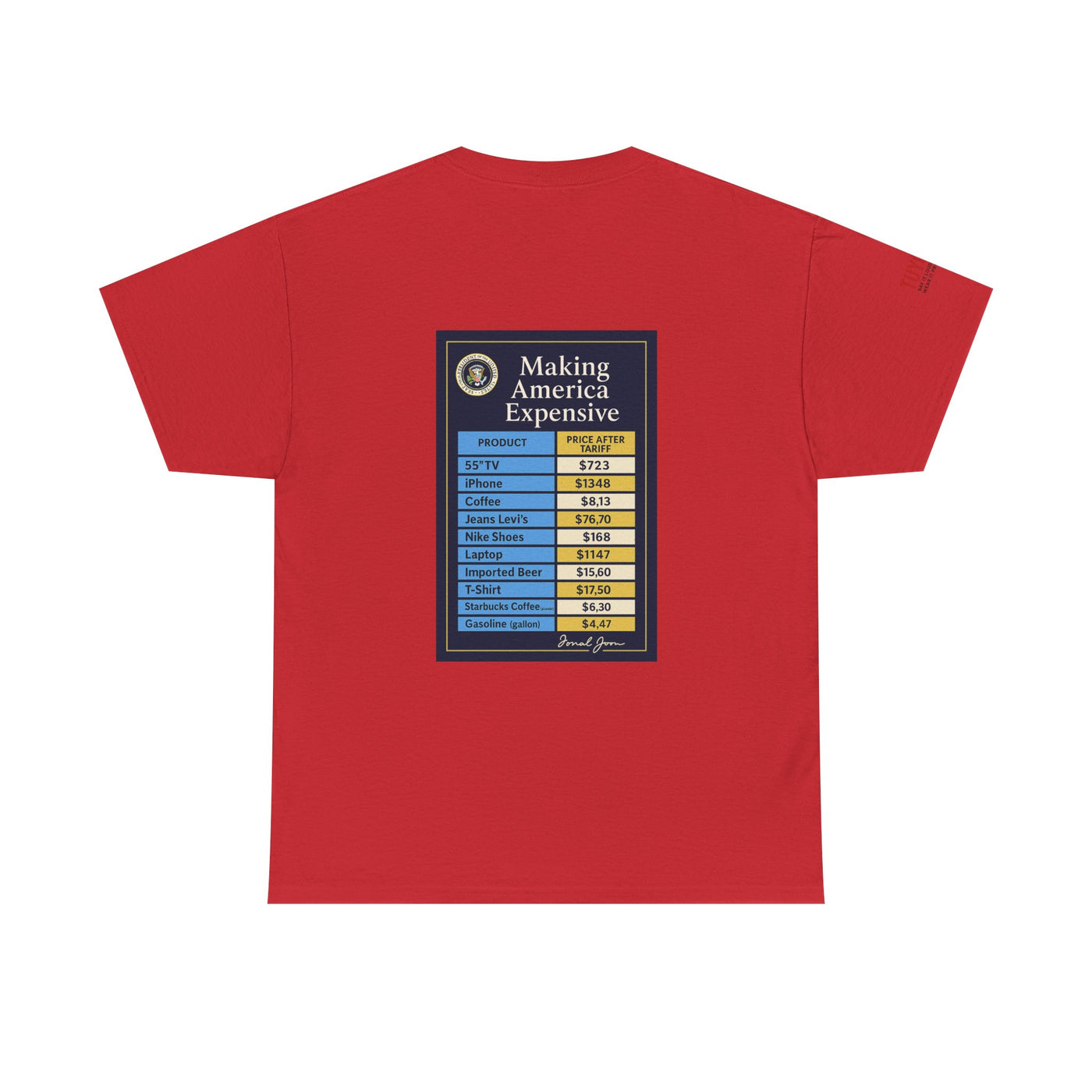 T‑Shirt — "Making America Expensive" Price Comparison Graphic Tee