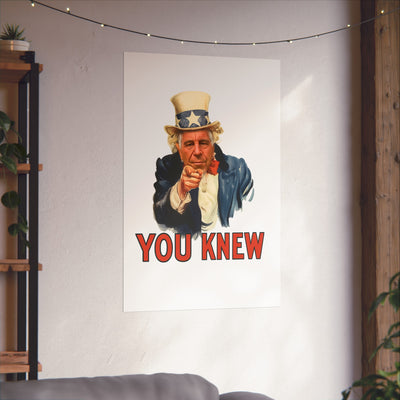 Fine Art Poster – "You Knew" Vintage Uncle Epstein Style Political Art Print