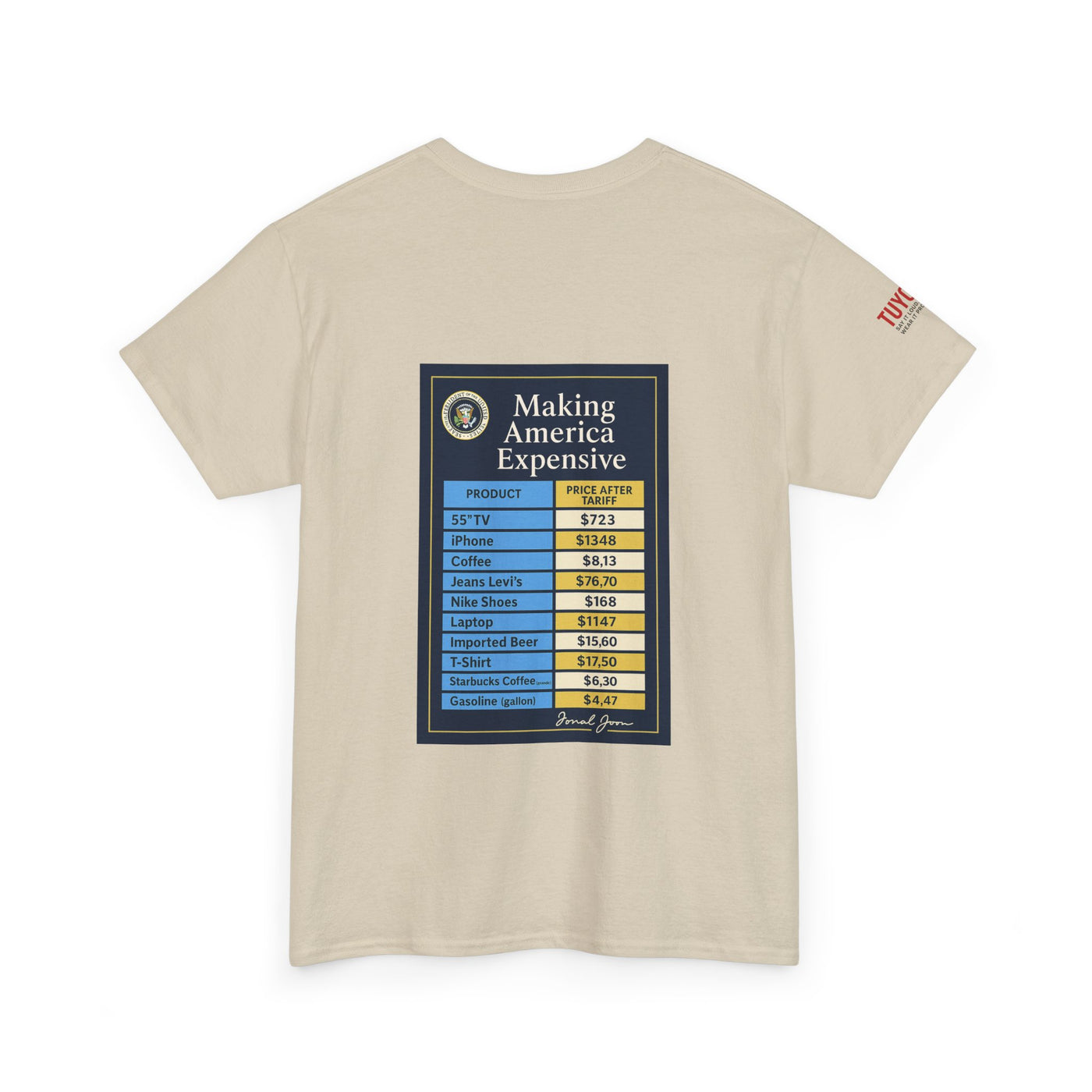 T‑Shirt — "Making America Expensive" Price Comparison Graphic Tee