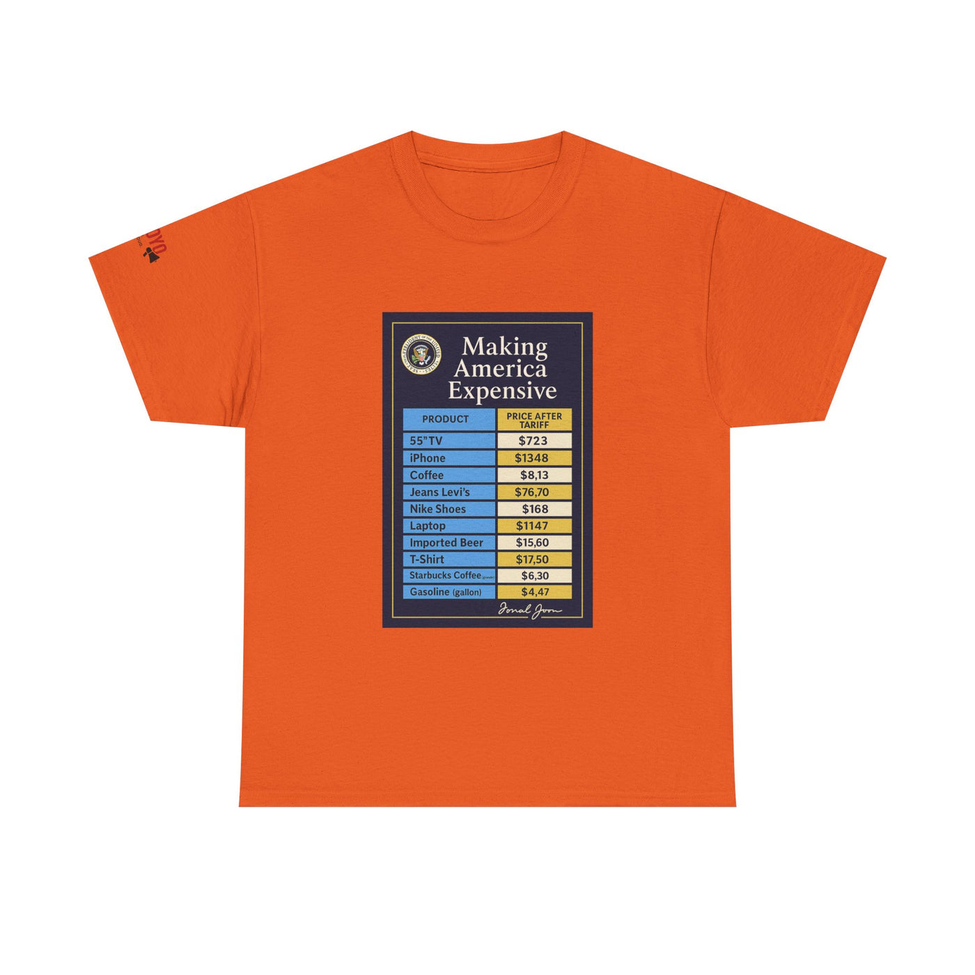 T‑Shirt — "Making America Expensive" Price Comparison Graphic Tee