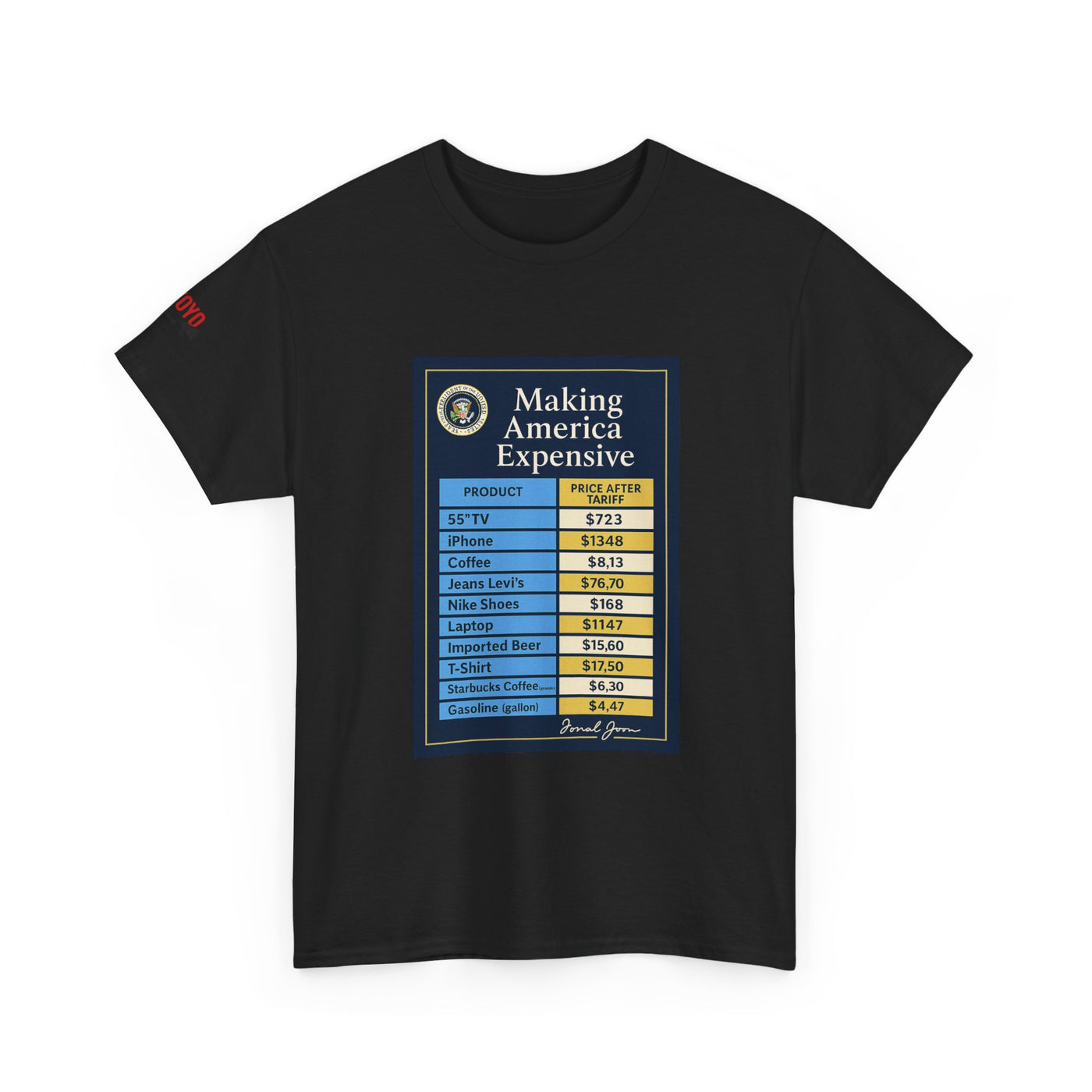 T‑Shirt — "Making America Expensive" Price Comparison Graphic Tee