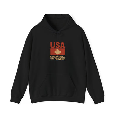 USA Maple Leaf Hoodie – 'Canada's 51st Province' Funny Canada-USA Mashup Sweatshirt
