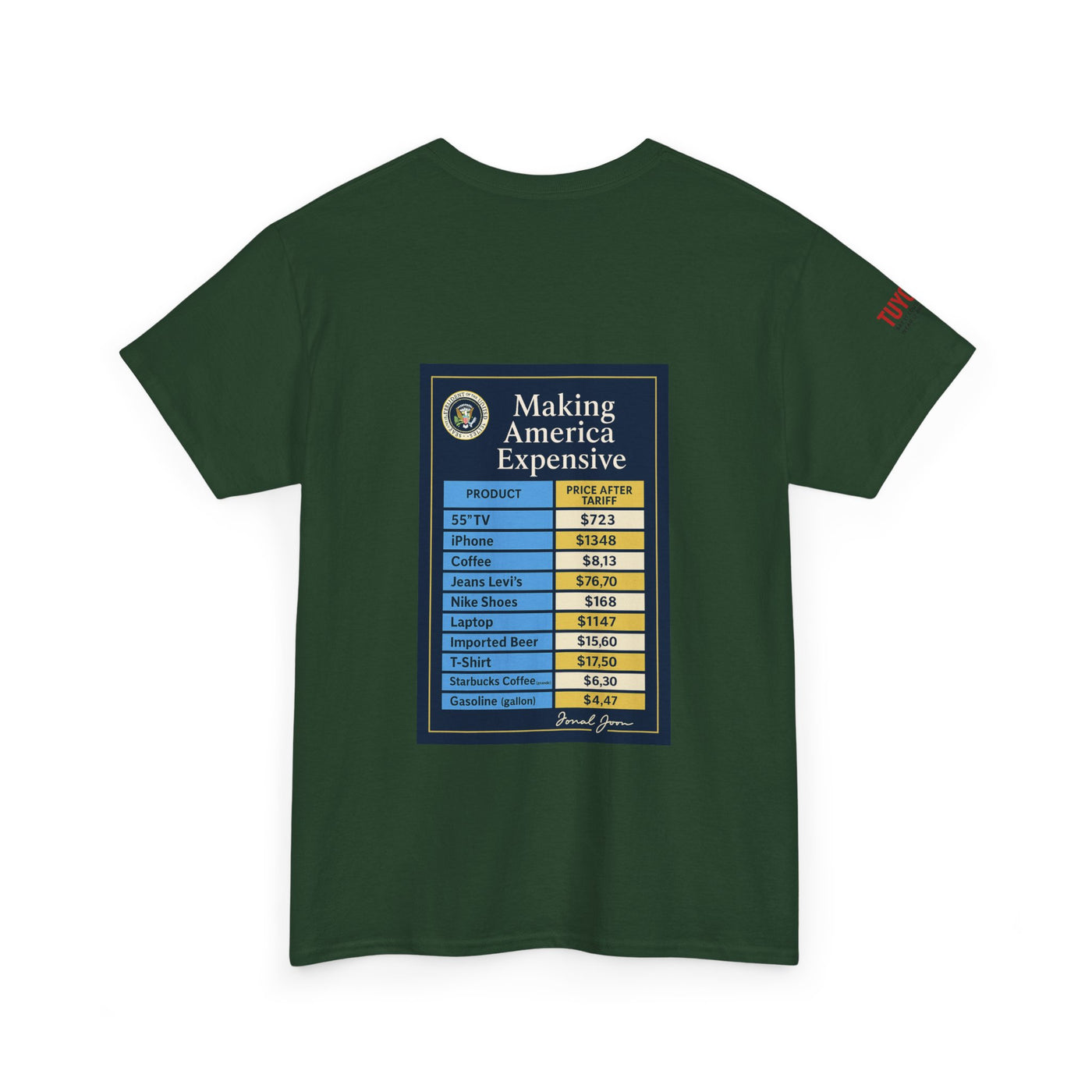 T‑Shirt — "Making America Expensive" Price Comparison Graphic Tee