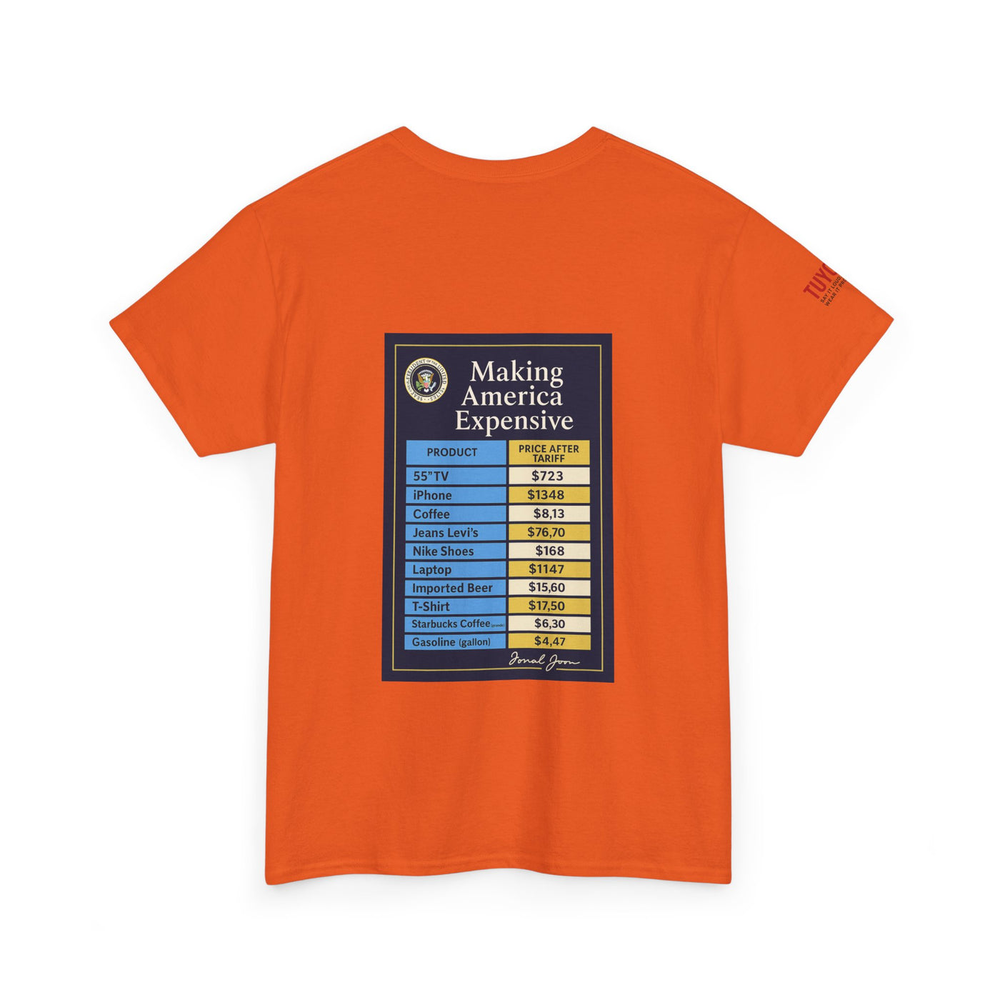 T‑Shirt — "Making America Expensive" Price Comparison Graphic Tee