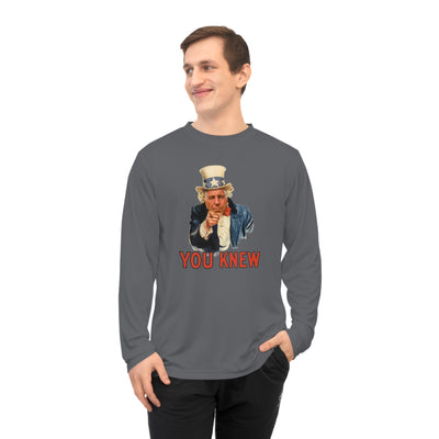 Uncle Epstein “You Knew” Long Sleeve Shirt — Patriotic Vintage Pointing Tee