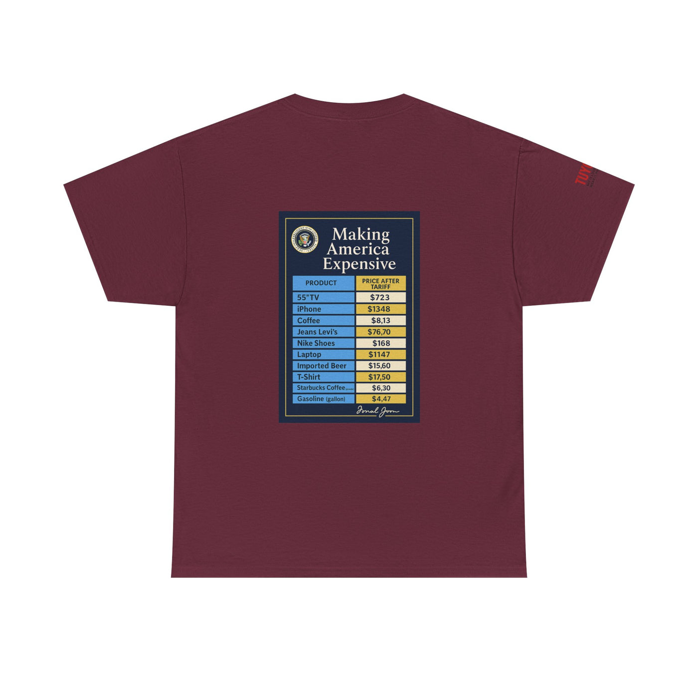 T‑Shirt — "Making America Expensive" Price Comparison Graphic Tee