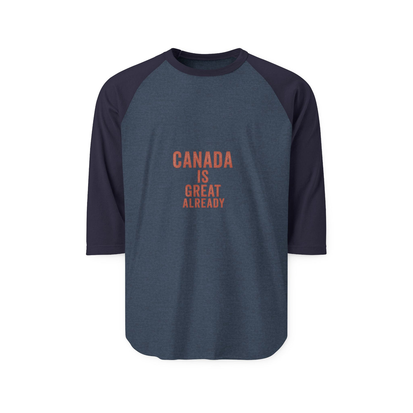 Raglan Shirt — "Canada Is Great Already" Vintage Hockey-Style Tee