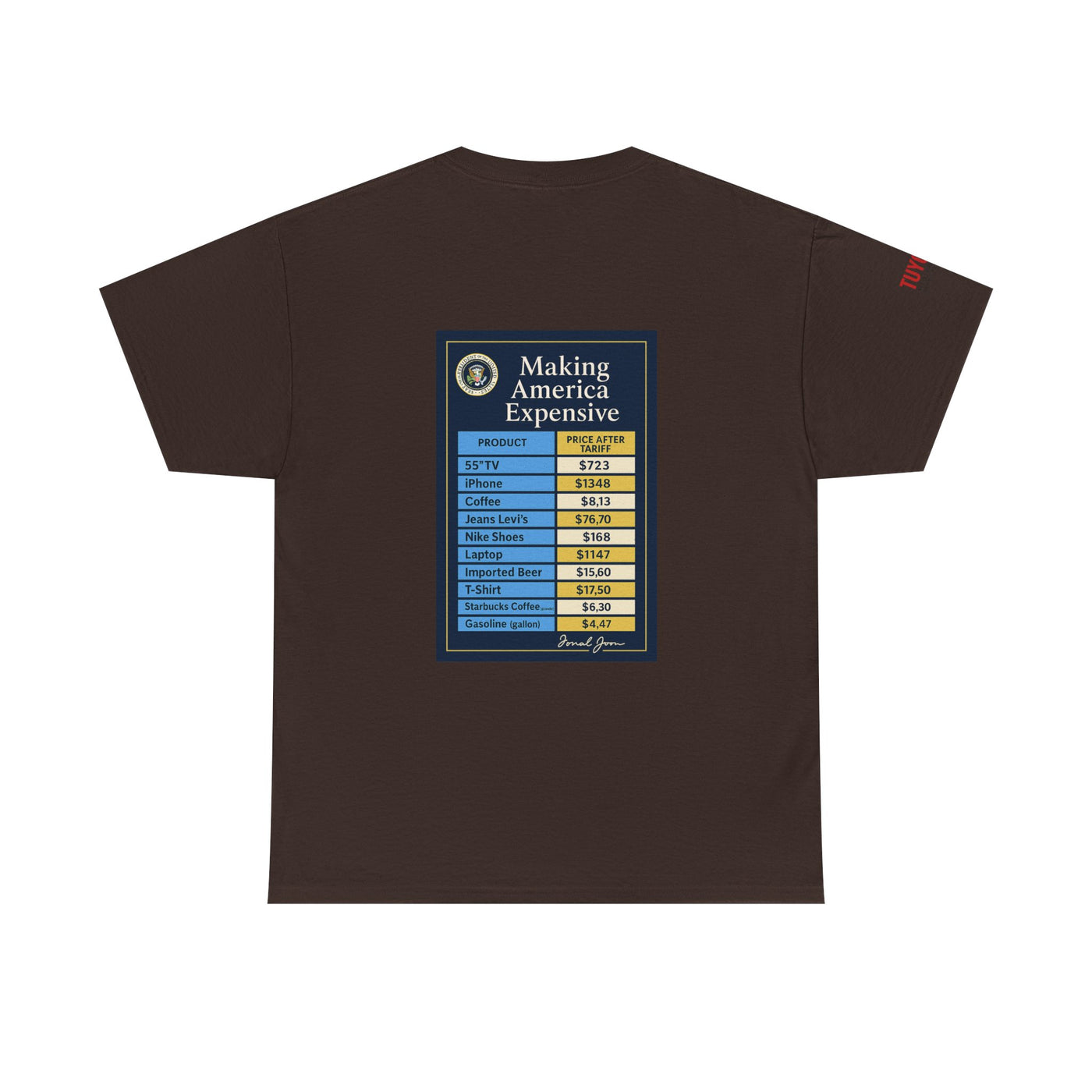 T‑Shirt — "Making America Expensive" Price Comparison Graphic Tee