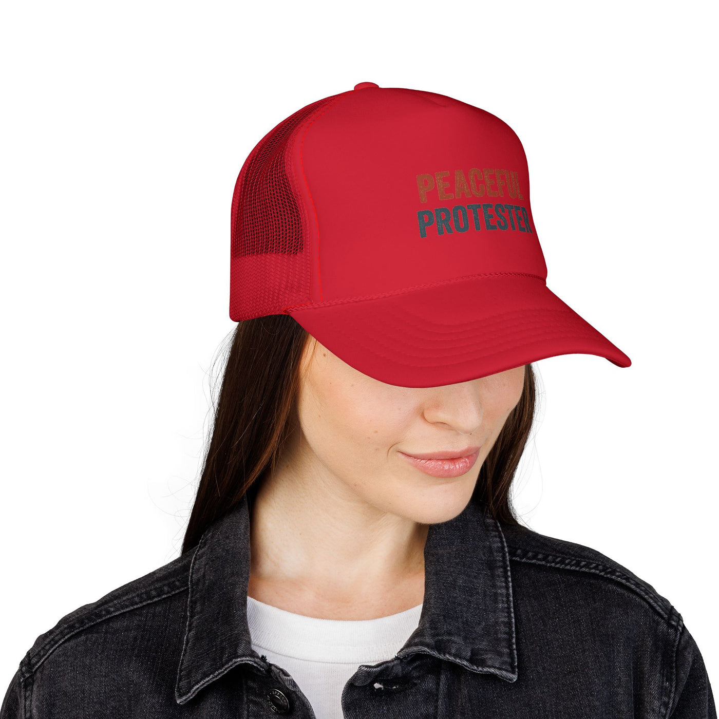Peaceful Protester Trucker Cap — Political Rally Mesh Hat