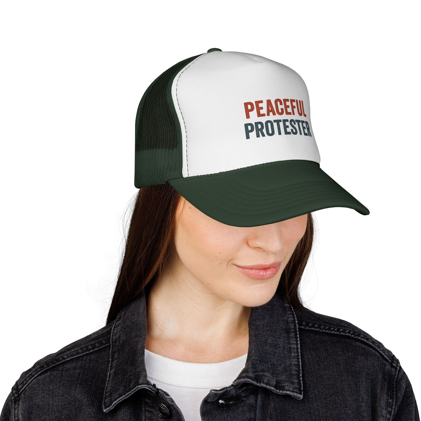 Peaceful Protester Trucker Cap — Political Rally Mesh Hat
