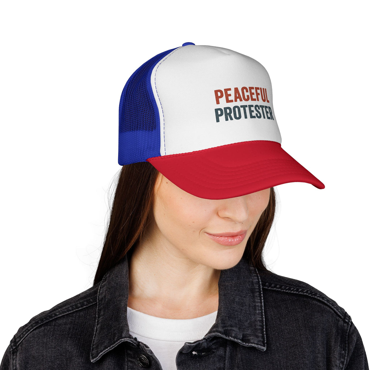 Peaceful Protester Trucker Cap — Political Rally Mesh Hat