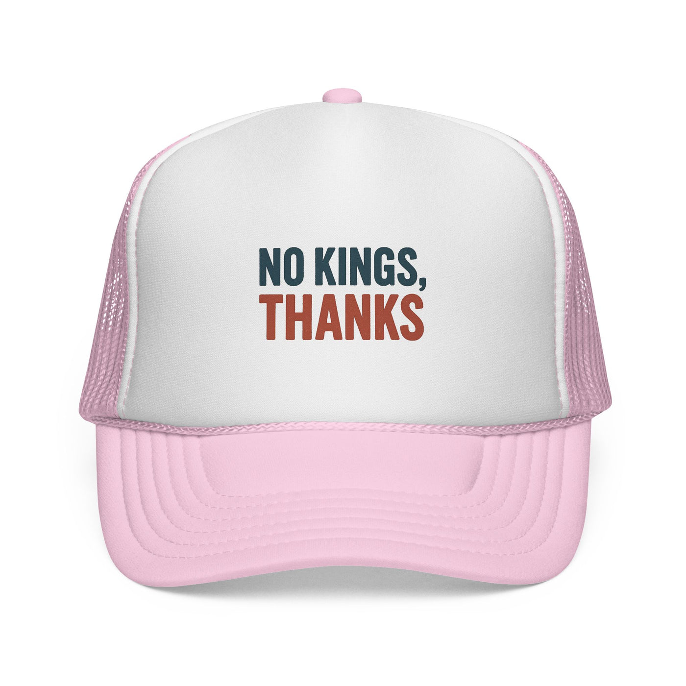 Trucker Cap — "No Kings, Thanks" Embroidered Mesh Hat