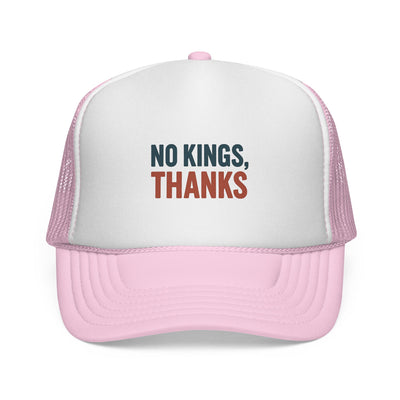 Trucker Cap — "No Kings, Thanks" Embroidered Mesh Hat