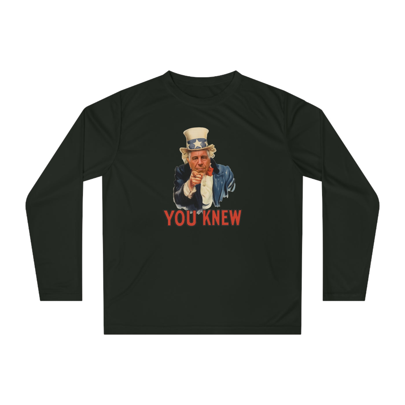 Uncle Epstein “You Knew” Long Sleeve Shirt — Patriotic Vintage Pointing Tee