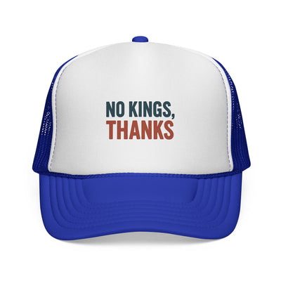 Trucker Cap — "No Kings, Thanks" Embroidered Mesh Hat