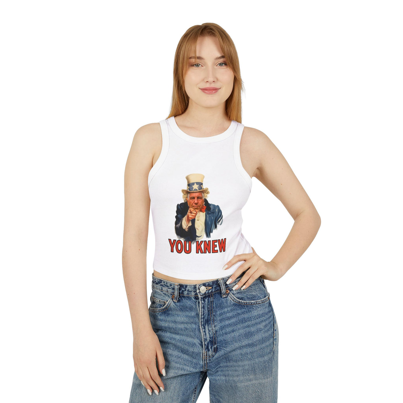 Tank Top Vintage Pointing Uncle Epstein“YOU KNEW” Graphic