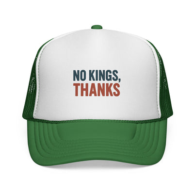 Trucker Cap — "No Kings, Thanks" Embroidered Mesh Hat