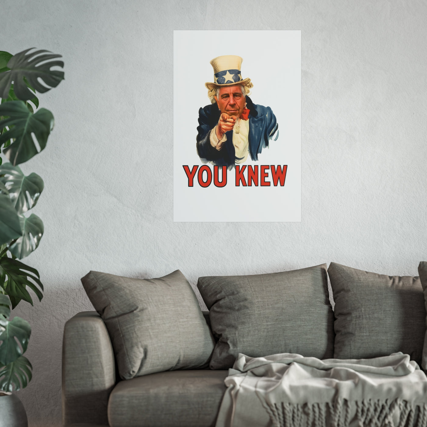 Fine Art Poster – "You Knew" Vintage Uncle Epstein Style Political Art Print