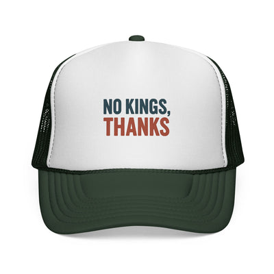 Trucker Cap — "No Kings, Thanks" Embroidered Mesh Hat