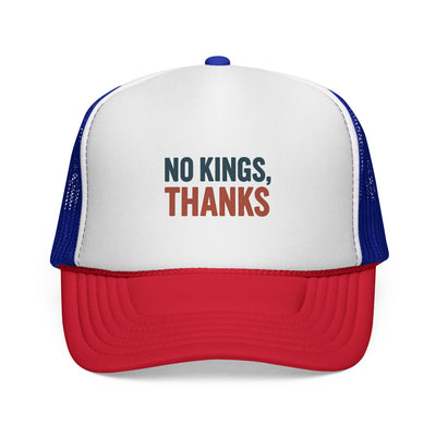 Trucker Cap — "No Kings, Thanks" Embroidered Mesh Hat