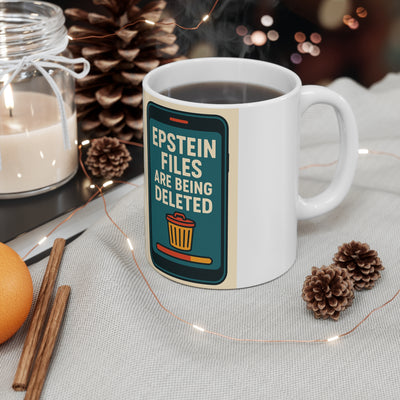 11oz Mug — "Files Are Being Deleted" Retro Conspiracy Coffee Cup