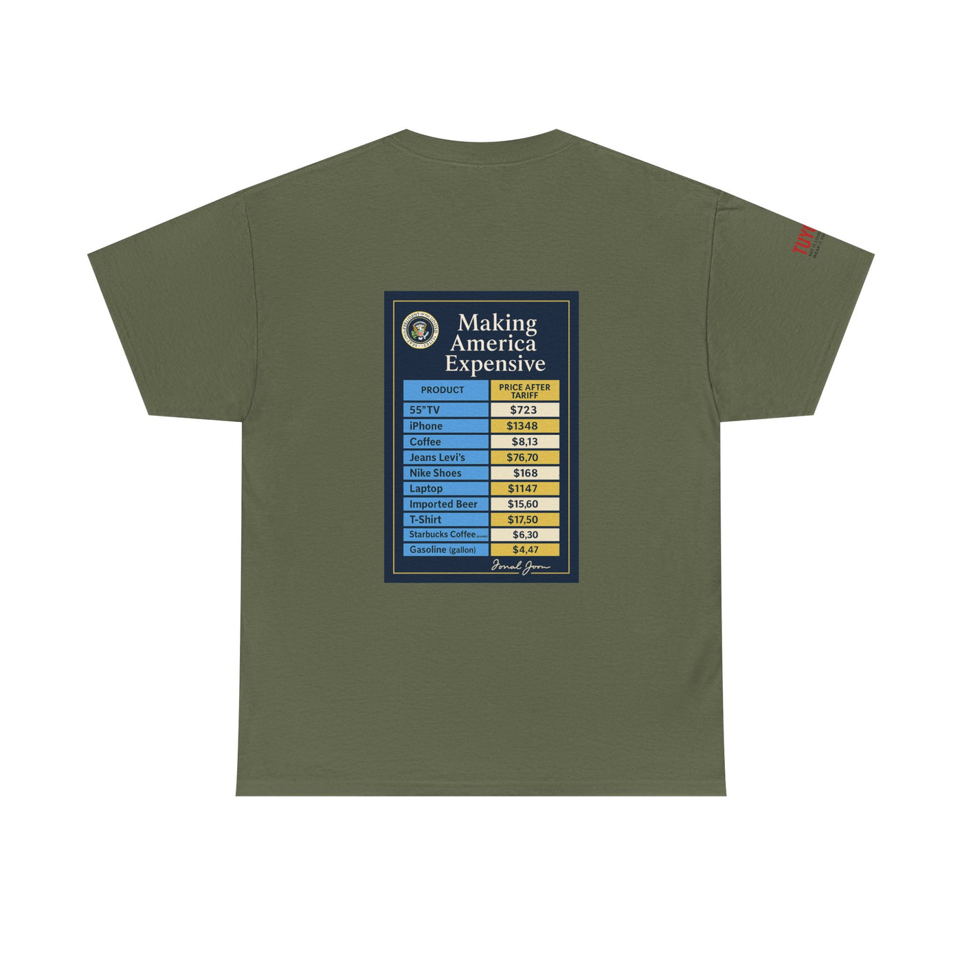 T‑Shirt — "Making America Expensive" Price Comparison Graphic Tee