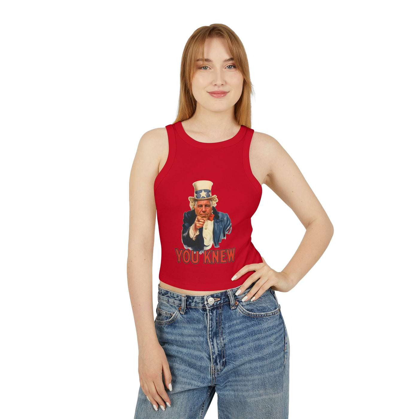 Tank Top Vintage Pointing Uncle Epstein“YOU KNEW” Graphic