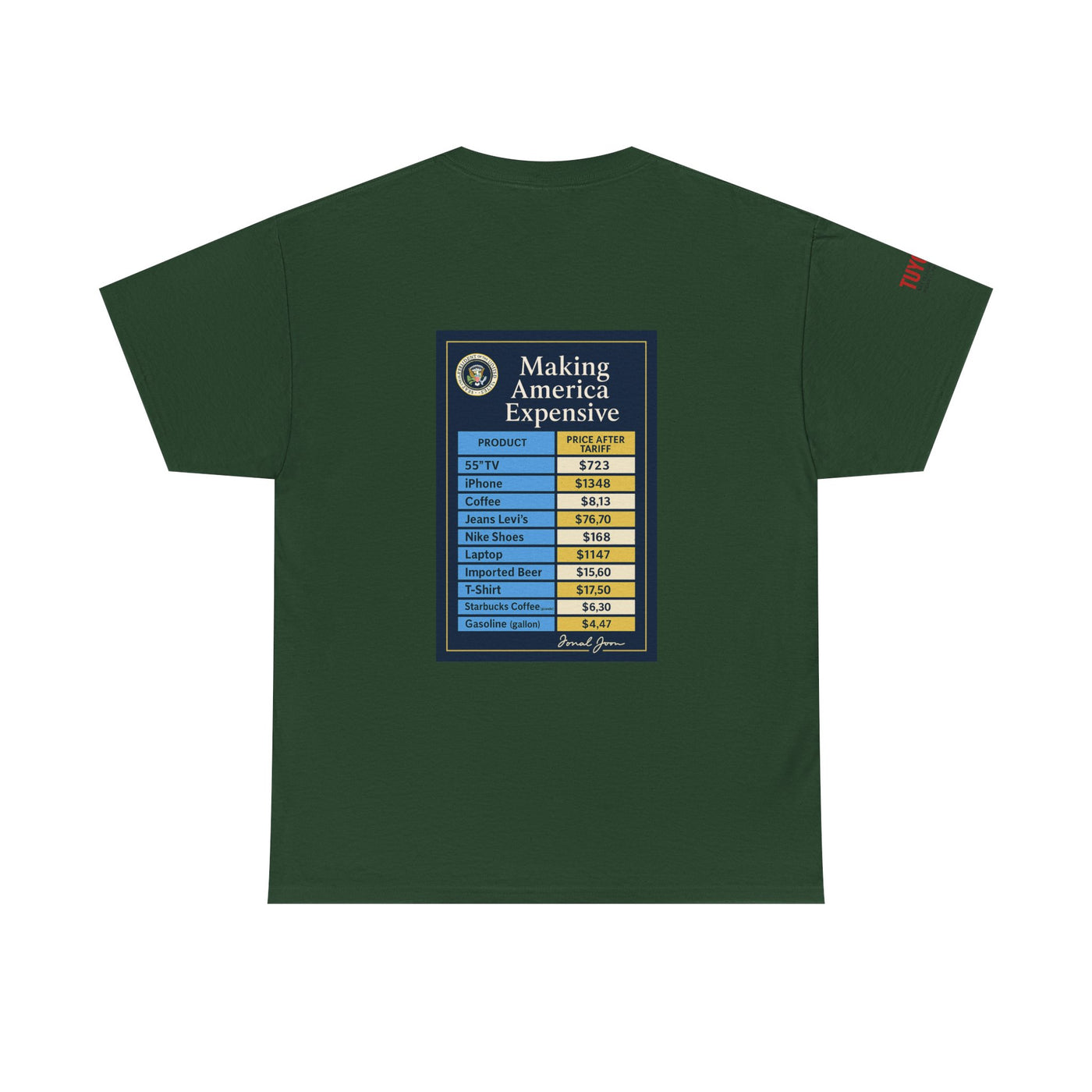 T‑Shirt — "Making America Expensive" Price Comparison Graphic Tee