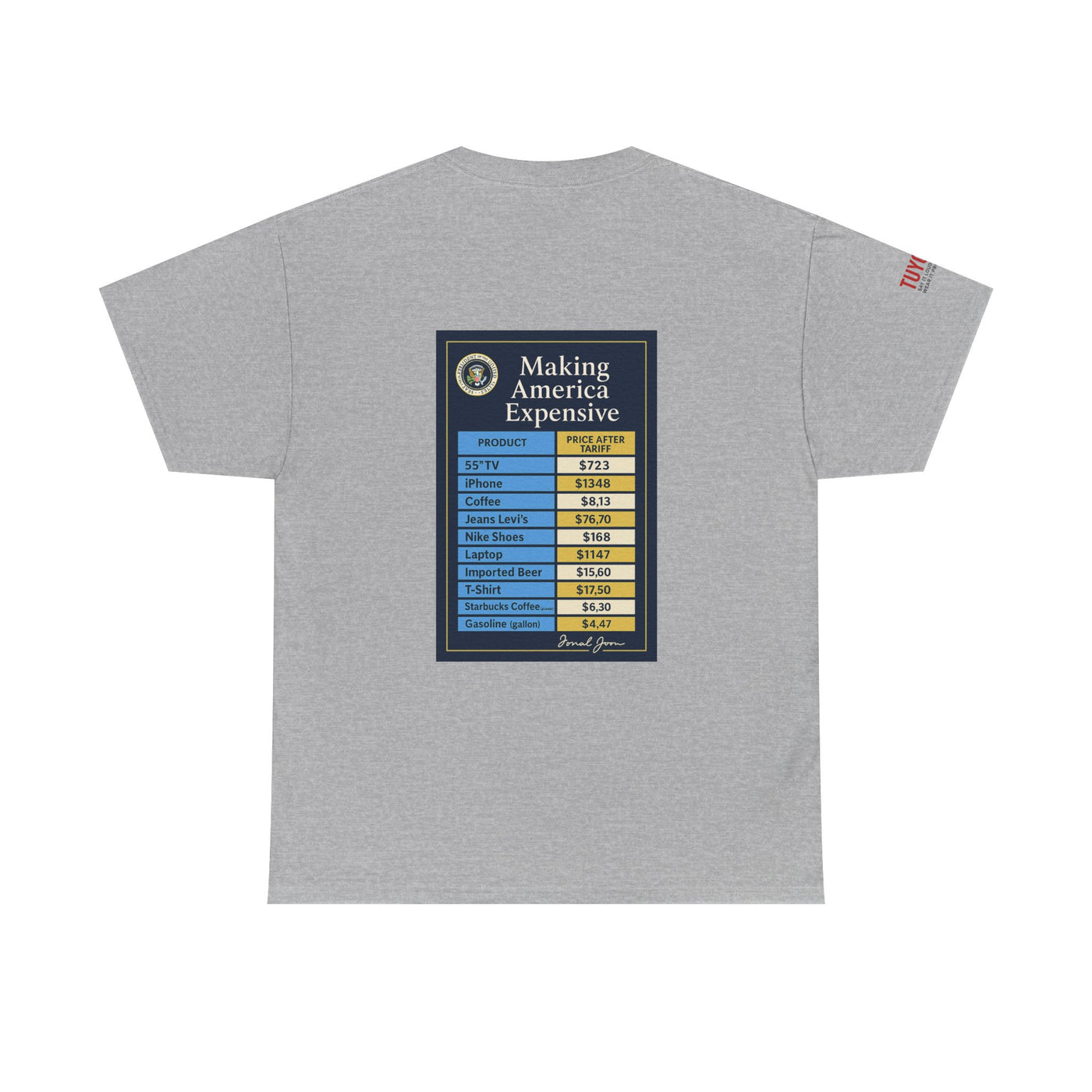 T‑Shirt — "Making America Expensive" Price Comparison Graphic Tee
