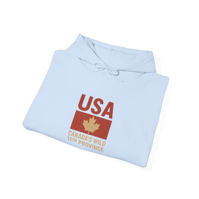 USA Maple Leaf Hoodie – 'Canada's 51st Province' Funny Canada-USA Mashup Sweatshirt