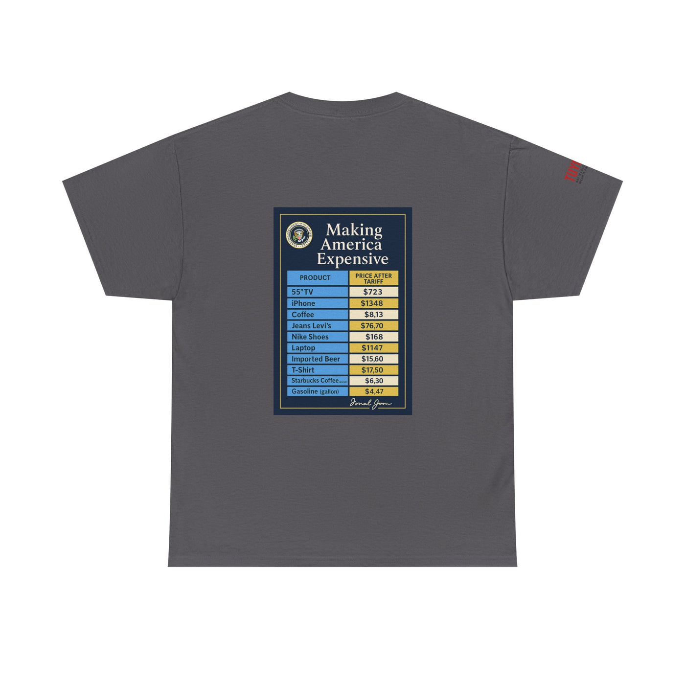 T‑Shirt — "Making America Expensive" Price Comparison Graphic Tee