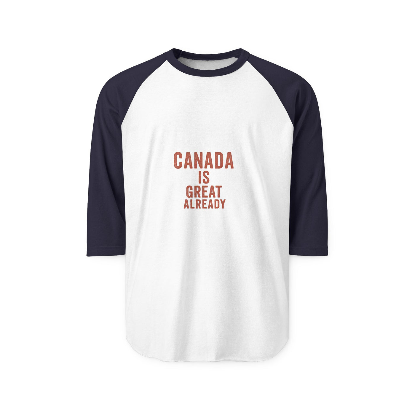 Raglan Shirt — "Canada Is Great Already" Vintage Hockey-Style Tee
