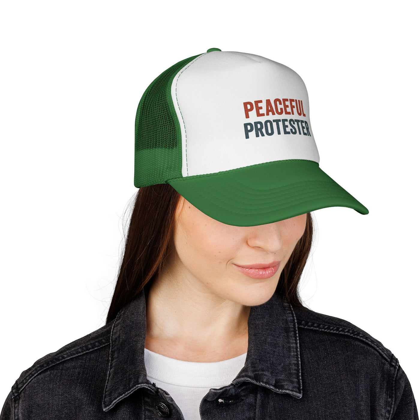 Peaceful Protester Trucker Cap — Political Rally Mesh Hat