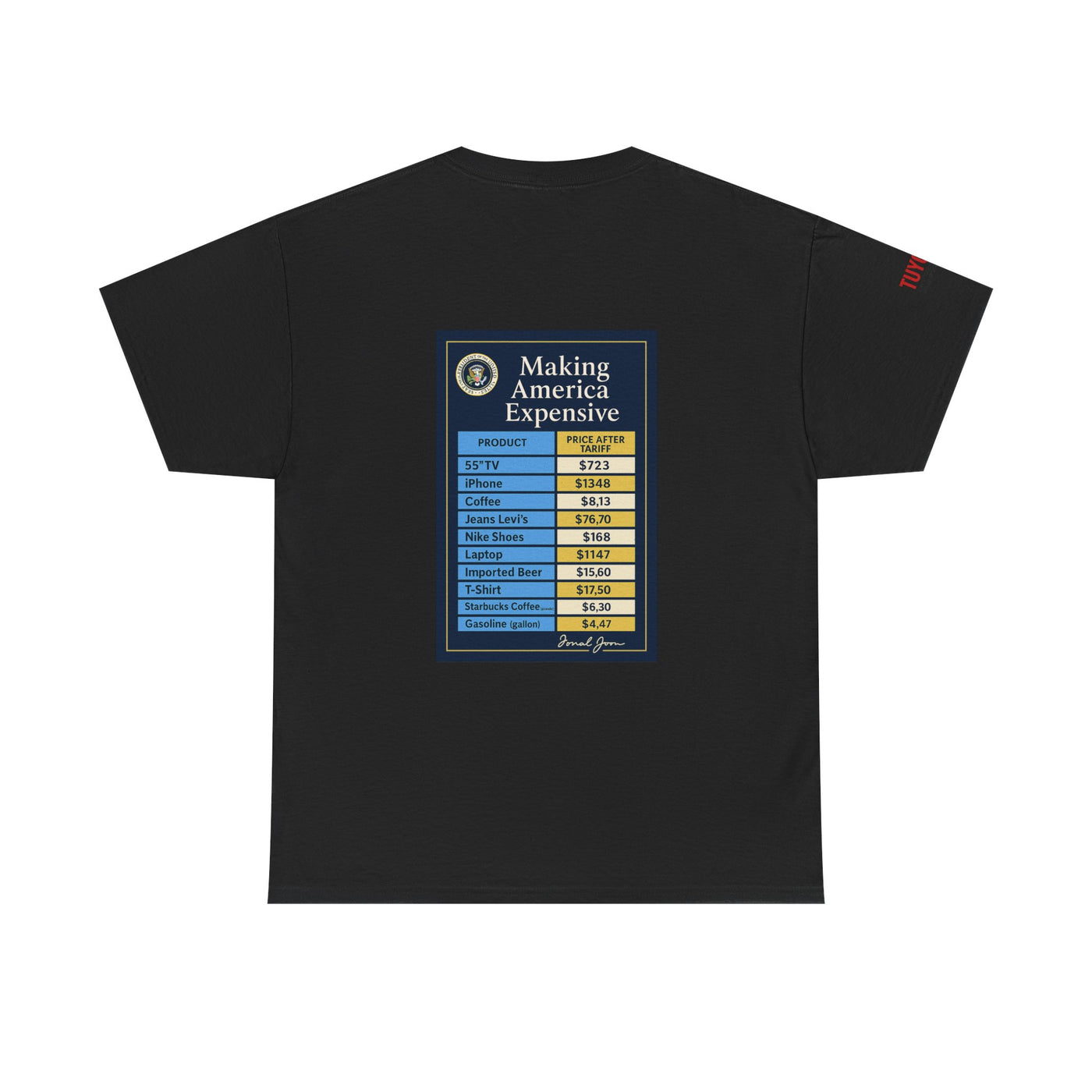T‑Shirt — "Making America Expensive" Price Comparison Graphic Tee