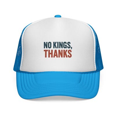Trucker Cap — "No Kings, Thanks" Embroidered Mesh Hat