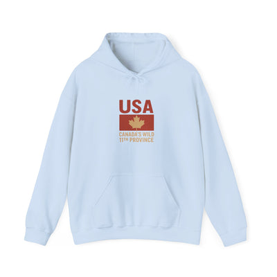 USA Maple Leaf Hoodie – 'Canada's 51st Province' Funny Canada-USA Mashup Sweatshirt