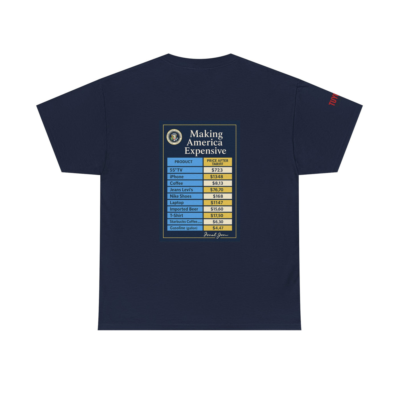 T‑Shirt — "Making America Expensive" Price Comparison Graphic Tee