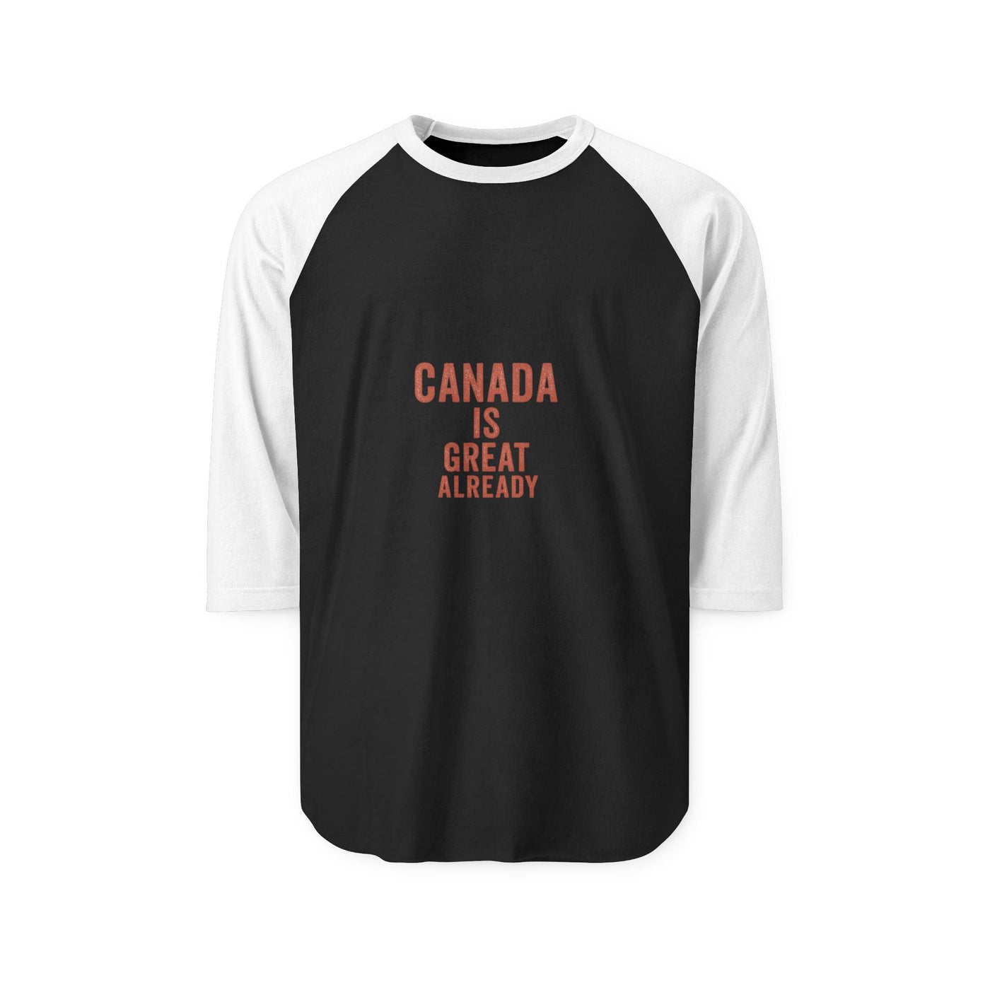 Raglan Shirt — "Canada Is Great Already" Vintage Hockey-Style Tee