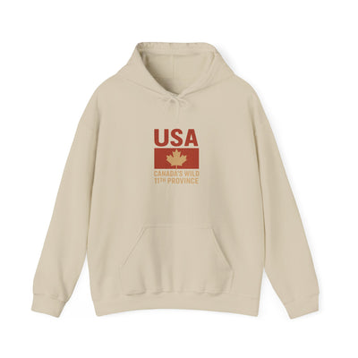 USA Maple Leaf Hoodie – 'Canada's 51st Province' Funny Canada-USA Mashup Sweatshirt