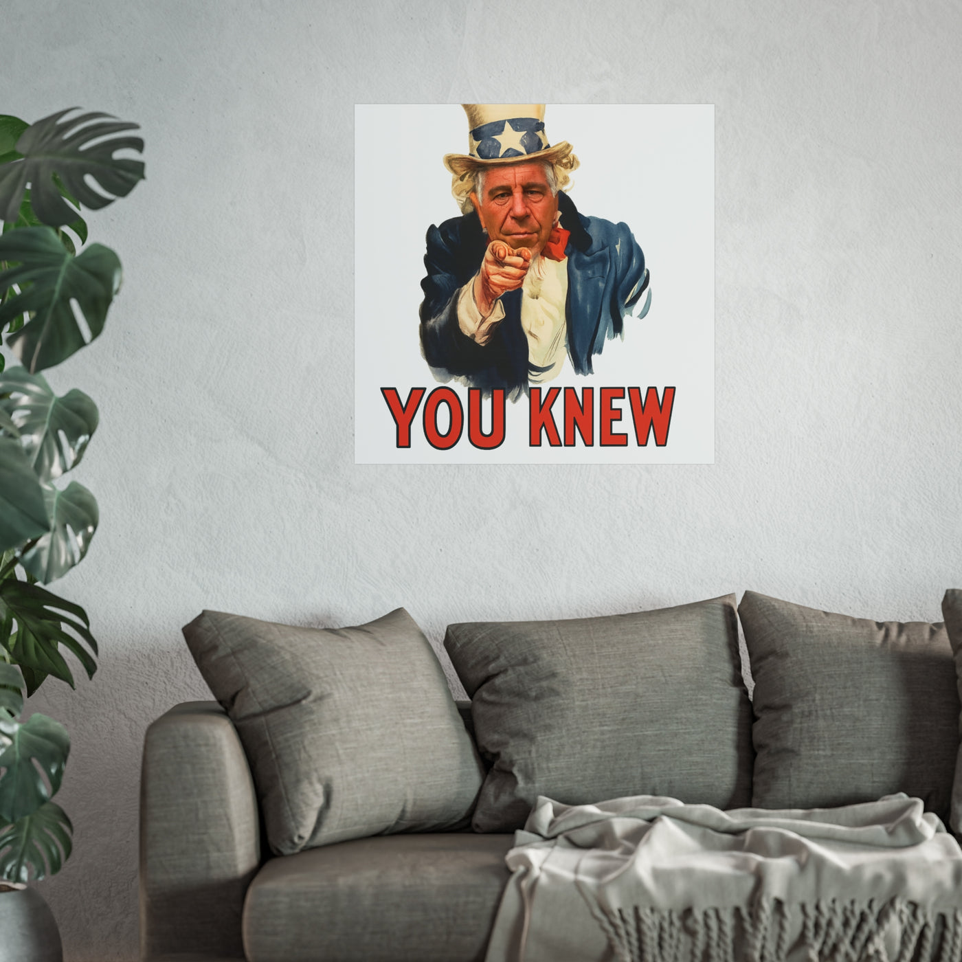 Fine Art Poster – "You Knew" Vintage Uncle Epstein Style Political Art Print