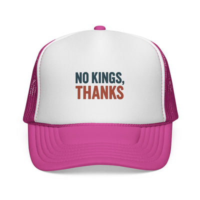 Trucker Cap — "No Kings, Thanks" Embroidered Mesh Hat