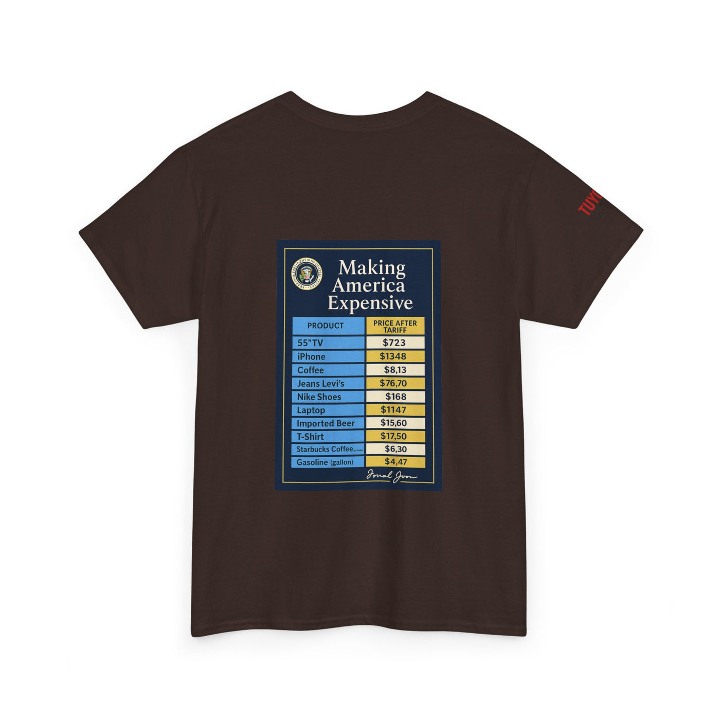 T‑Shirt — "Making America Expensive" Price Comparison Graphic Tee