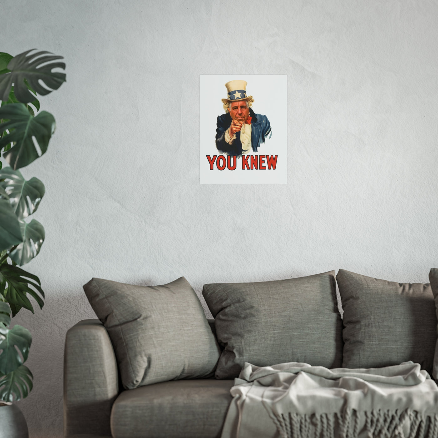 Fine Art Poster – "You Knew" Vintage Uncle Epstein Style Political Art Print