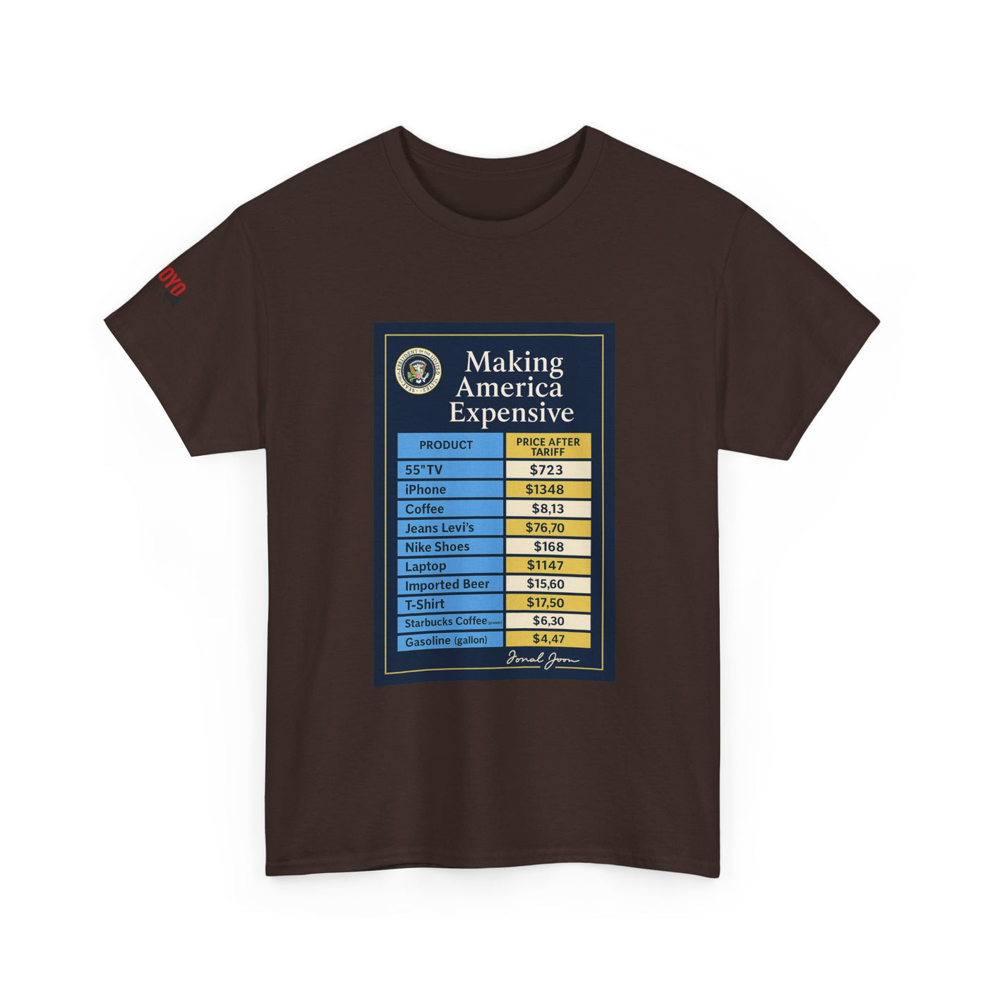 T‑Shirt — "Making America Expensive" Price Comparison Graphic Tee