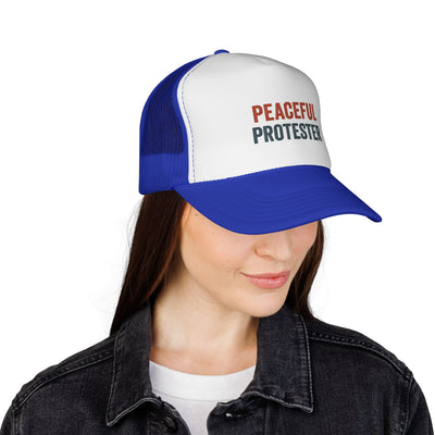 Peaceful Protester Trucker Cap — Political Rally Mesh Hat