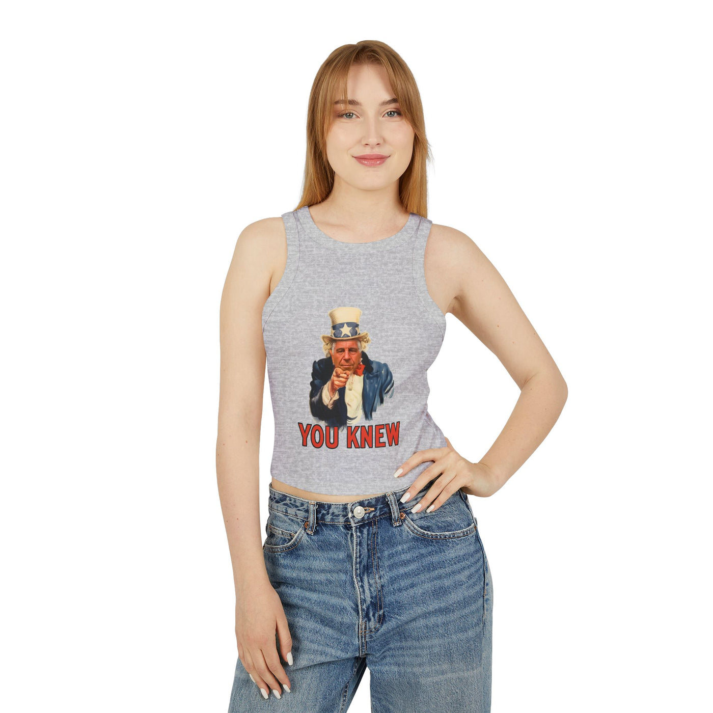 Tank Top Vintage Pointing Uncle Epstein“YOU KNEW” Graphic