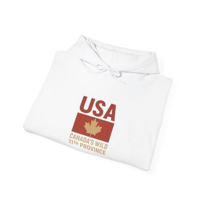 USA Maple Leaf Hoodie – 'Canada's 51st Province' Funny Canada-USA Mashup Sweatshirt